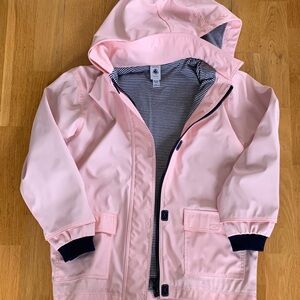 Petit Bateau Light Pink Raincoat with Hood